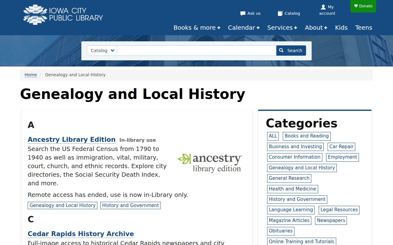 Iowa City residents directory local research sources